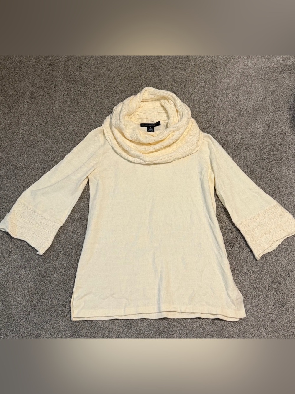 Women's Cream Cowl Neck Women's Sweater - Lightweight Knit